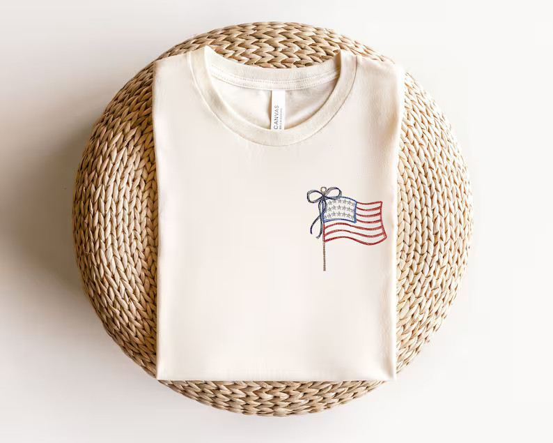 Embroidered USA Flag Shirt, Embroidered USA Shirt, 4th Of July Shirt, Freedom Shirt, Independence... | Etsy (US)