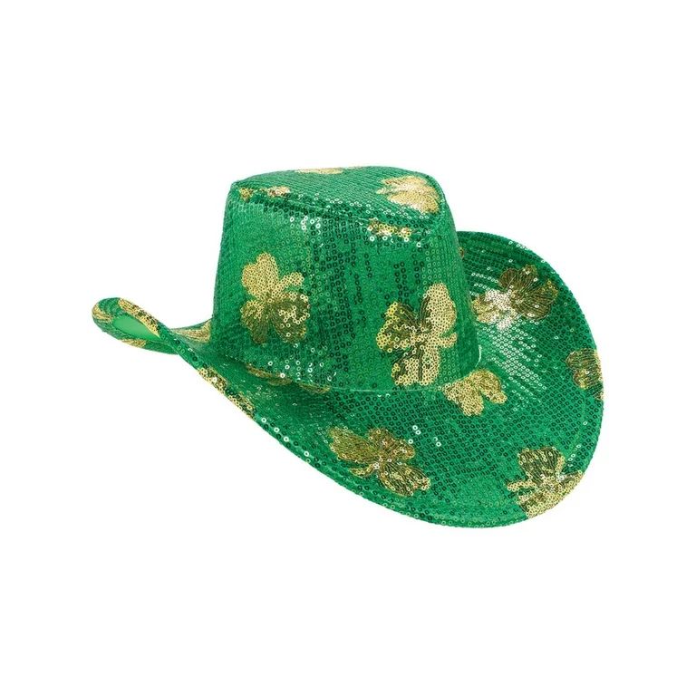 St. Patrick's Day Sequin Adult Cowboy Hat | Walmart (US)