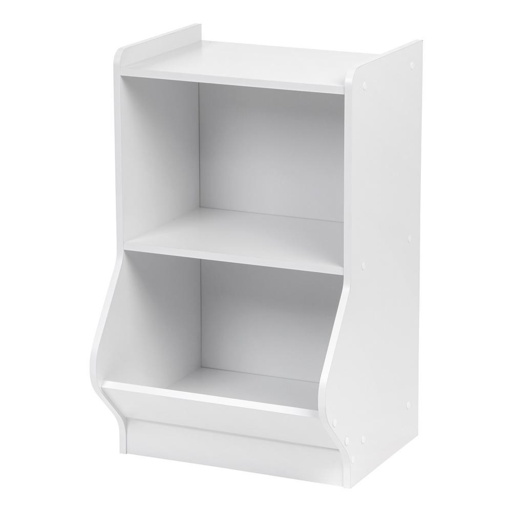 White 2-Tier Storage Organizer Shelf with Footboard | The Home Depot