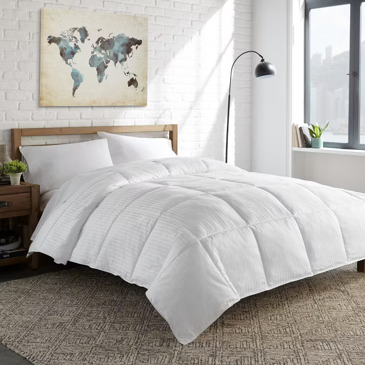Oversized 400 TC Striped Luxury Down Alternative Duvet Insert - All Seasons - Comforter. | Target