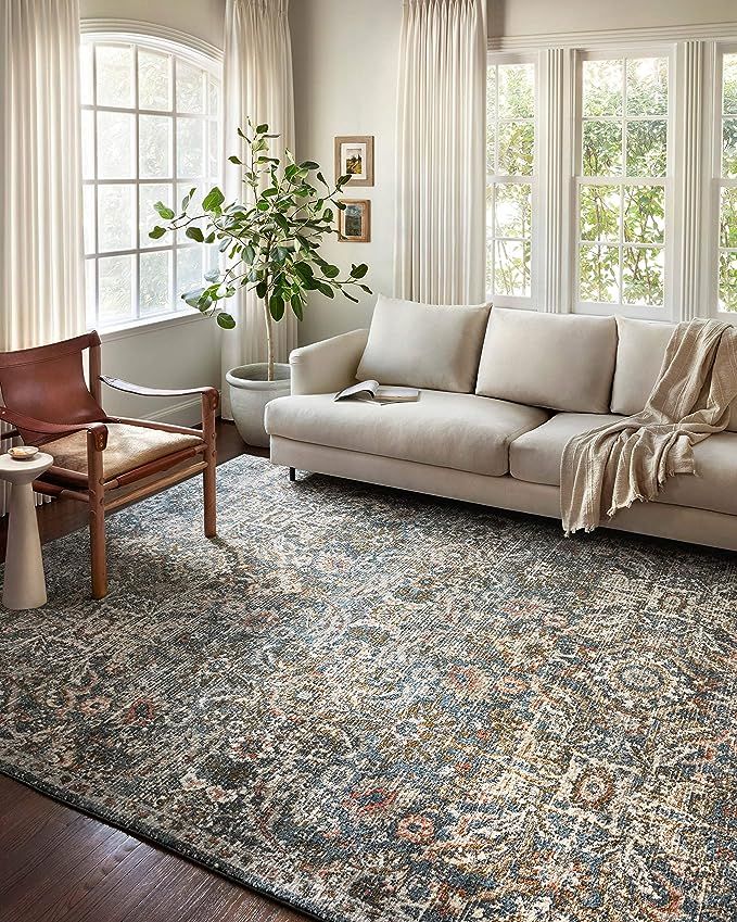 Loloi II Saban Collection SAB-04 Blue / Sand, Traditional 7'-10" x 10' Area Rug | Amazon (US)