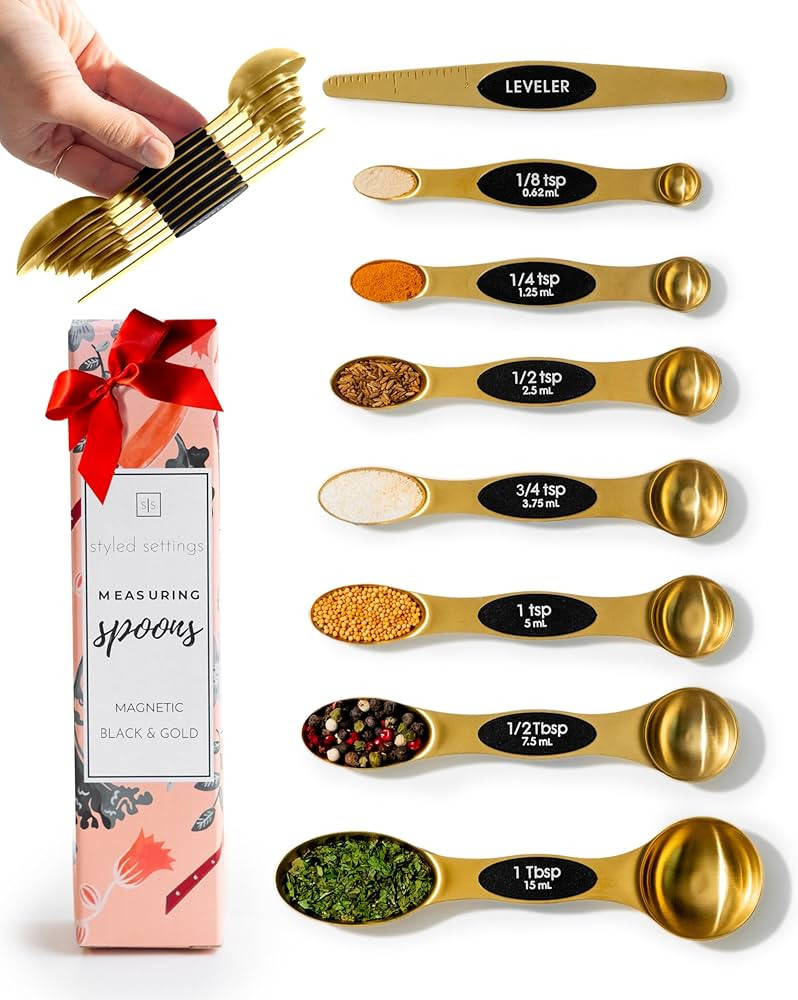 Magnetic Measuring Spoons Set - Stainless Steel Measuring Spoons - Magnetic Measuring Spoon Set, ... | Amazon (US)