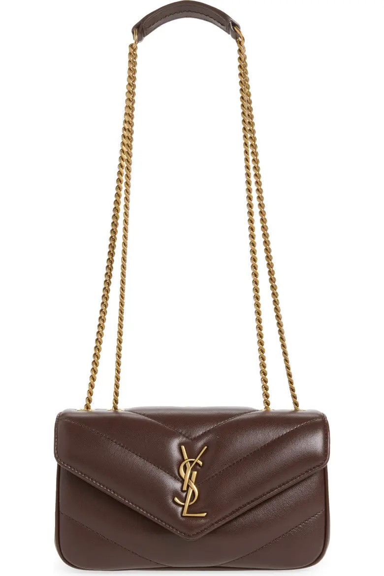 Saint Laurent Mini Loulou Quilted Leather Shoulder Bag in Deep Hickory at Nordstrom | Nordstrom