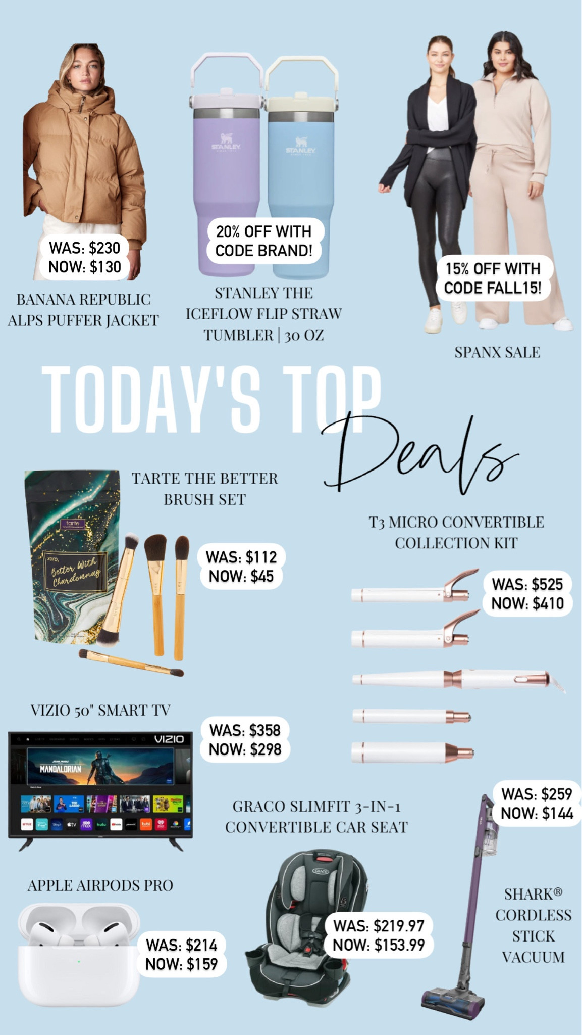 Gift guide // winter outfits // spanx sale // banana republic puffer jacket // Stanley tumblers // tarte cosmetic // t3 Micro // Walmart Black Friday // Vizio smart tv // apple AirPod // graco car seat // shark vacuum 

#LTKHoliday #LTKSeasonal #LTKsalealert