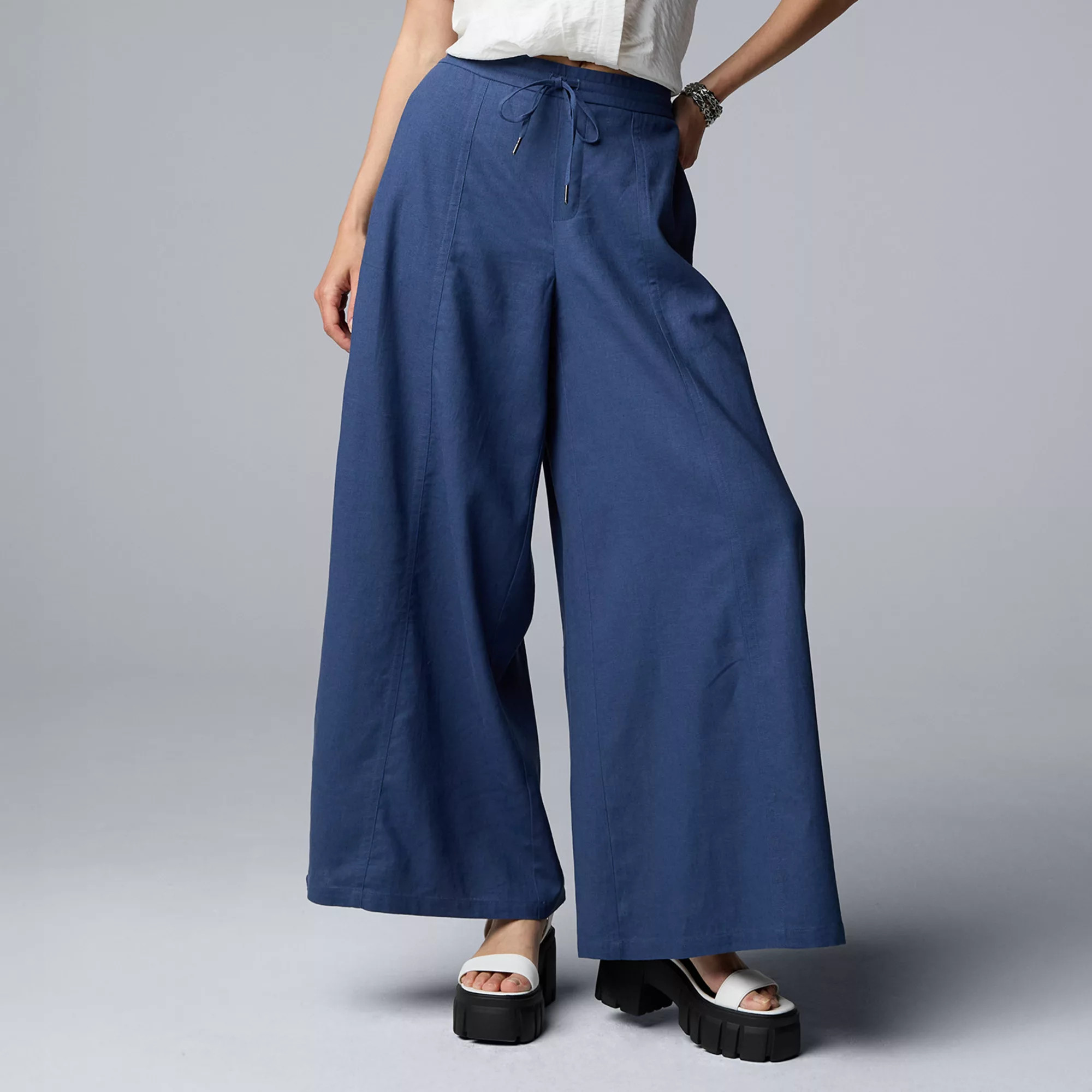 Women's Simply Vera Vera Wang Linen Blend Wide Leg Pants | Kohl's