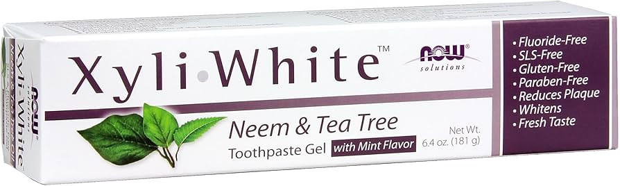 NOW Foods Solutions, Xyliwhite™ Toothpaste Gel, Neem and Tea Tree, Cleanses and Whitens, Clean ... | Amazon (US)