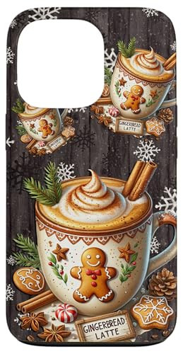 Christmas Coffee Mug Gingerbread Man and Winter Snowflakes Case for iPhone 13 Pro | Amazon (US)