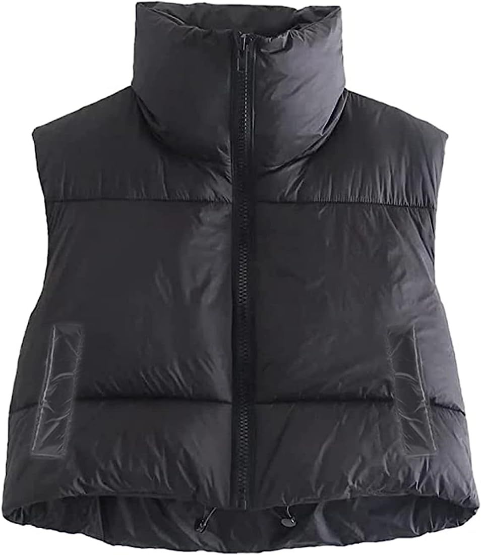 Mugoebu PU Leather Buffer Vest for Women Padded Vest with Stand-Up Collar Sleeveless Quilted Ligh... | Amazon (DE)