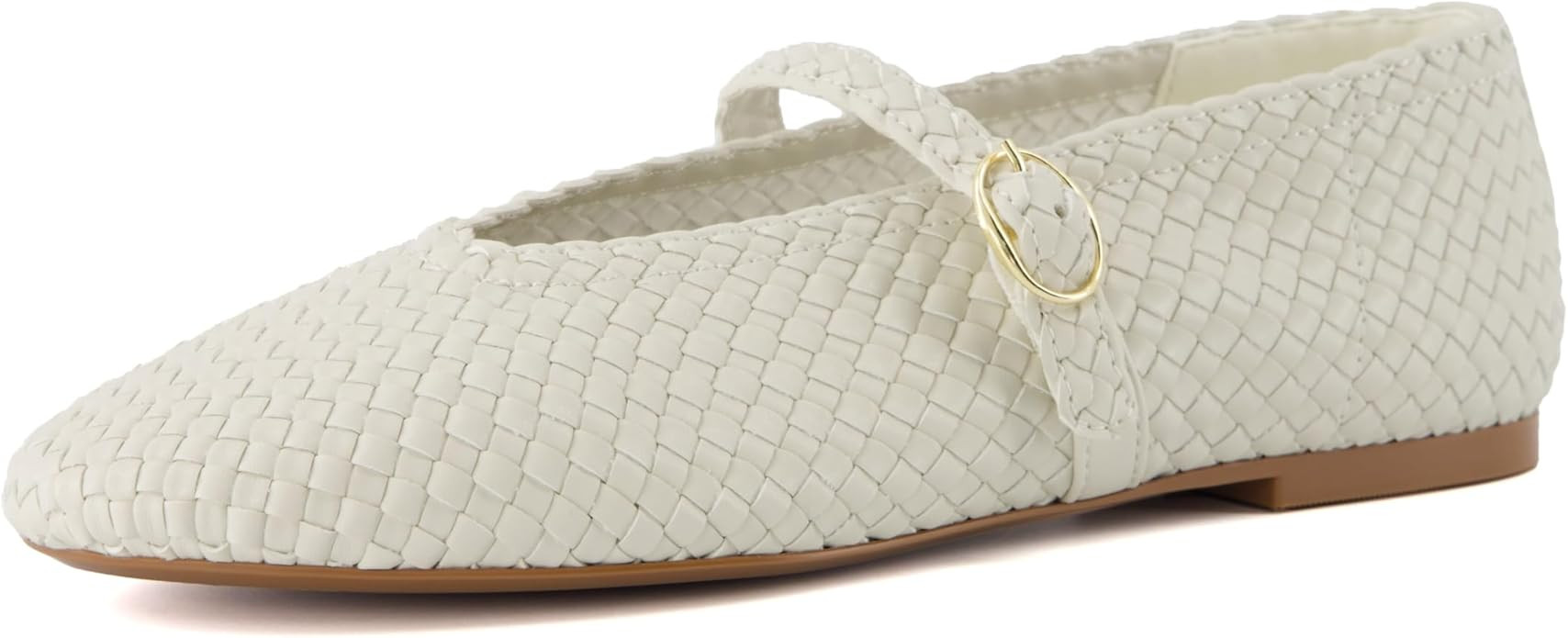 CUSHIONAIRE Women's Bistro Woven Mary Jane Flat +Memory Foam, Wide Widths Available | Amazon (US)