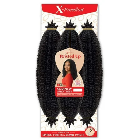 Outre Crochet Braids X-Pression Twisted Up 3X Springy Afro Twist 16 (3-Pack 2) C30 | Walmart (US)