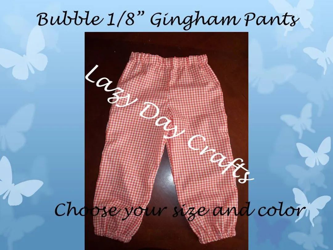 Bubbled 1/8" Lightweight Gingham Check Pants - Toddler  Sizes Newborn to Size 6 | Etsy (US)