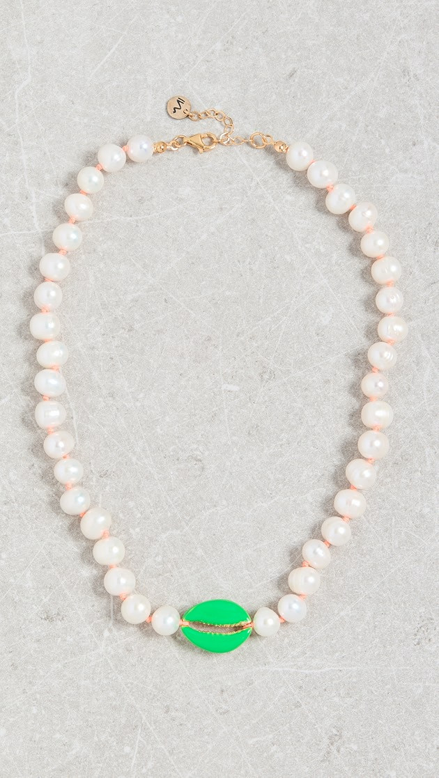 Maison Irem Pearl Neon Pooka Necklace | SHOPBOP | Shopbop