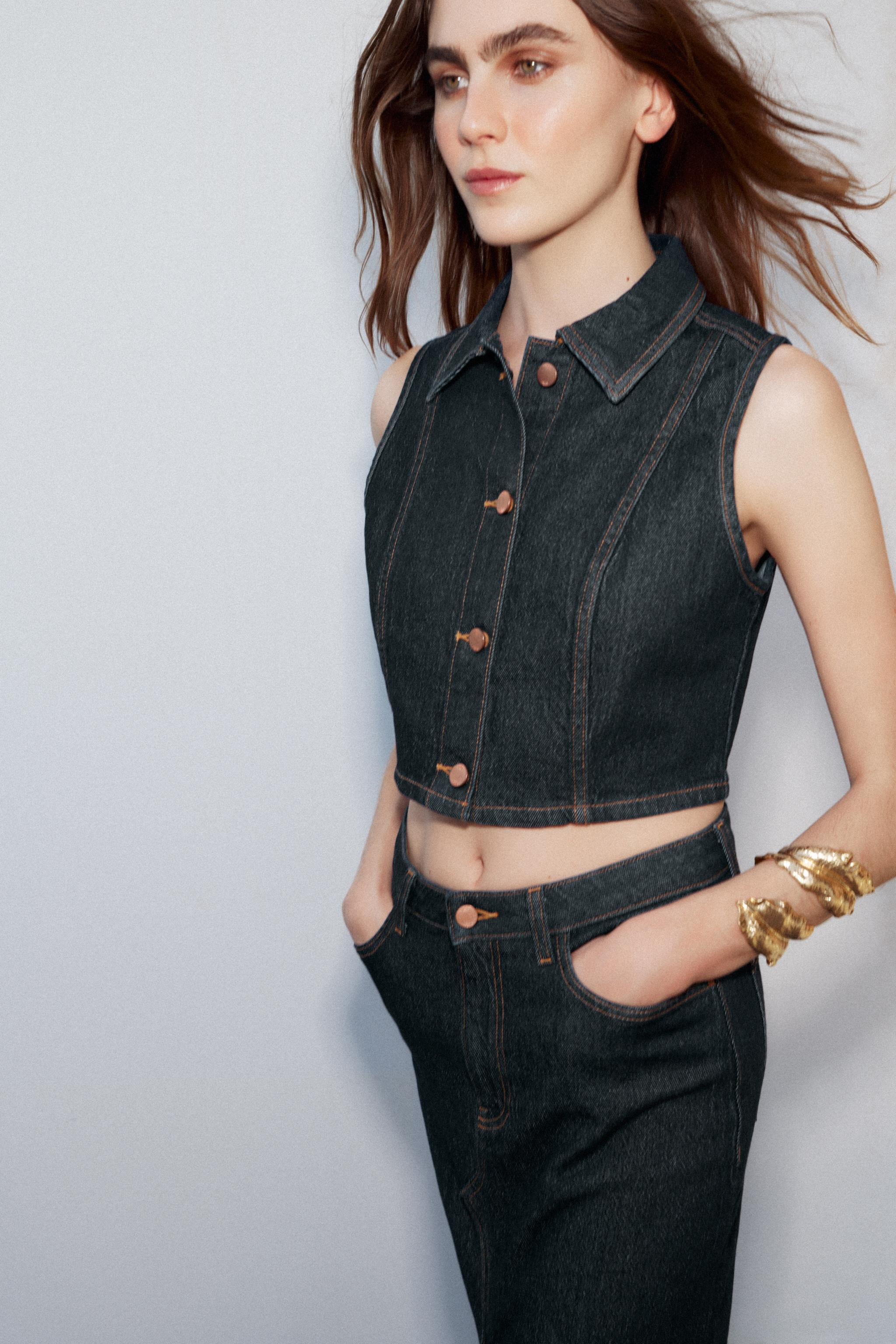 Z1975 SHORT DENIM WAISTCOAT | Zara US