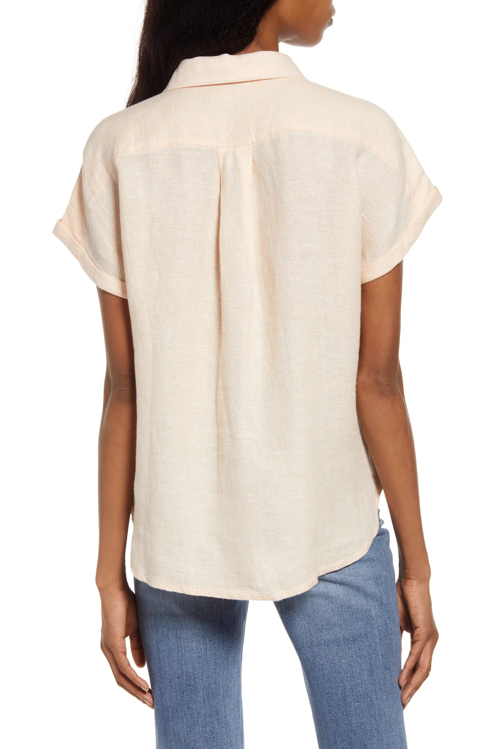 Avery Short Sleeve Linen Button-Up Shirt | Nordstrom