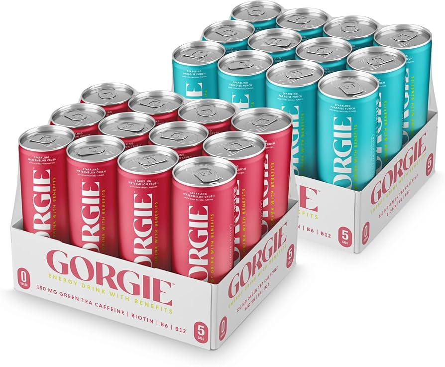 GORGIE Watermelon - Paradise Punch Bundle, Sugar-Free Natural Energy Drink Sparkling, Healthy Ene... | Amazon (US)