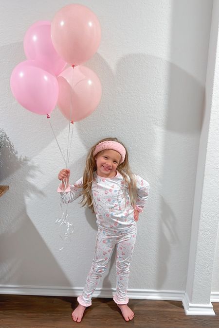 The sweetest Happy Birthday pajamas for my little girls 5th Birthday! 
#pinkballoons #cecilandlou 
#preppykids #kidsbirthdaydecor 

#LTKSeasonal #LTKfamily #LTKkids
