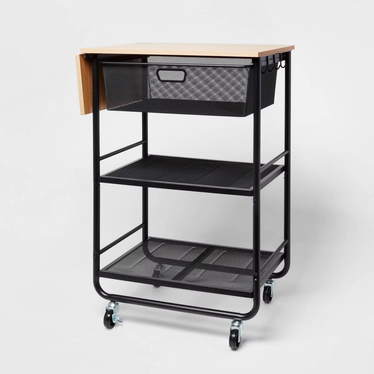 Metal Storage Cart with Mesh Drawer and Wood Top - Brightroom™ | Target