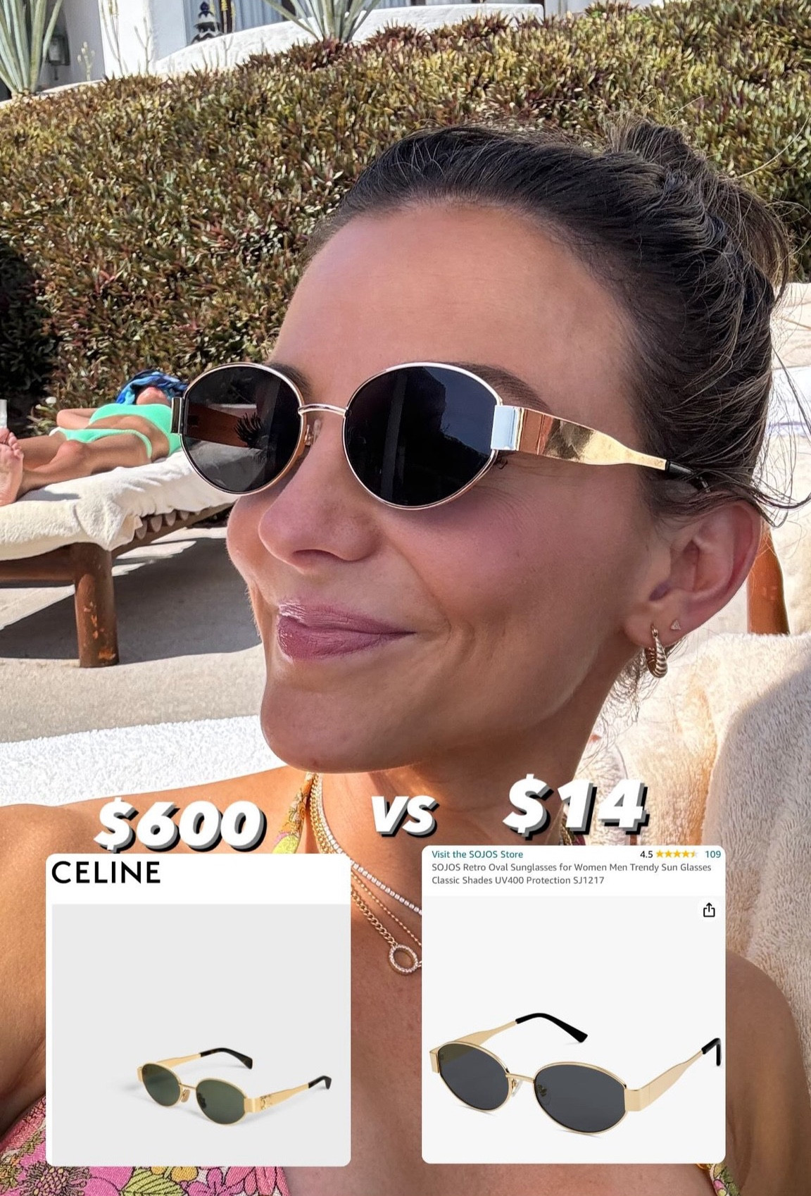 Designer sunglasses look-a-like from Amazon 😎😎 oval sunnies 

#LTKtravel #LTKfindsunder50 #LTKswim