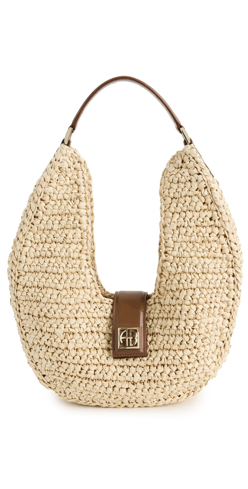 ANINE BING Lou Bag Monogram Natural With Cognac One Size | Shopbop