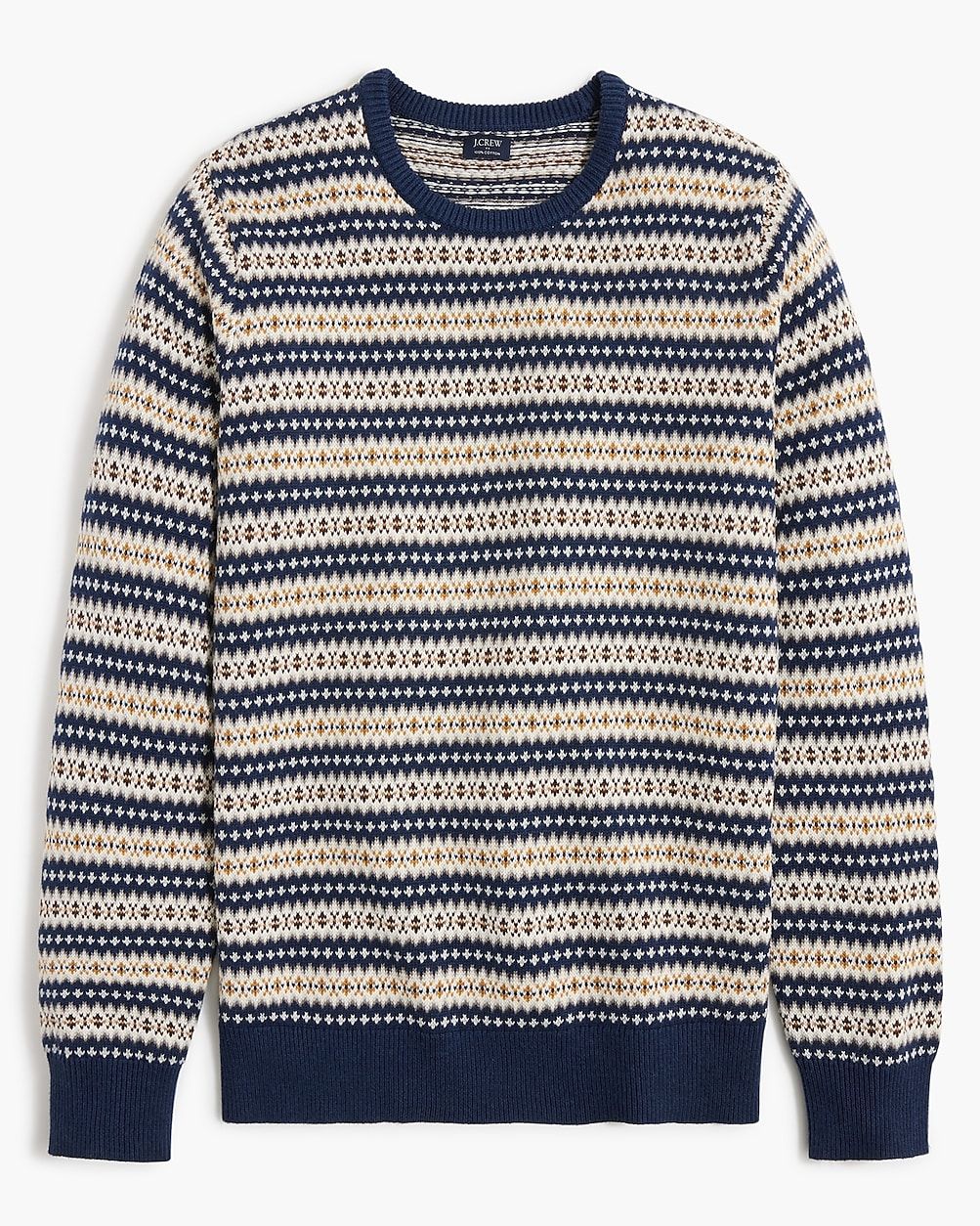 Cotton Fair Isle crewneck sweater | J.Crew Factory