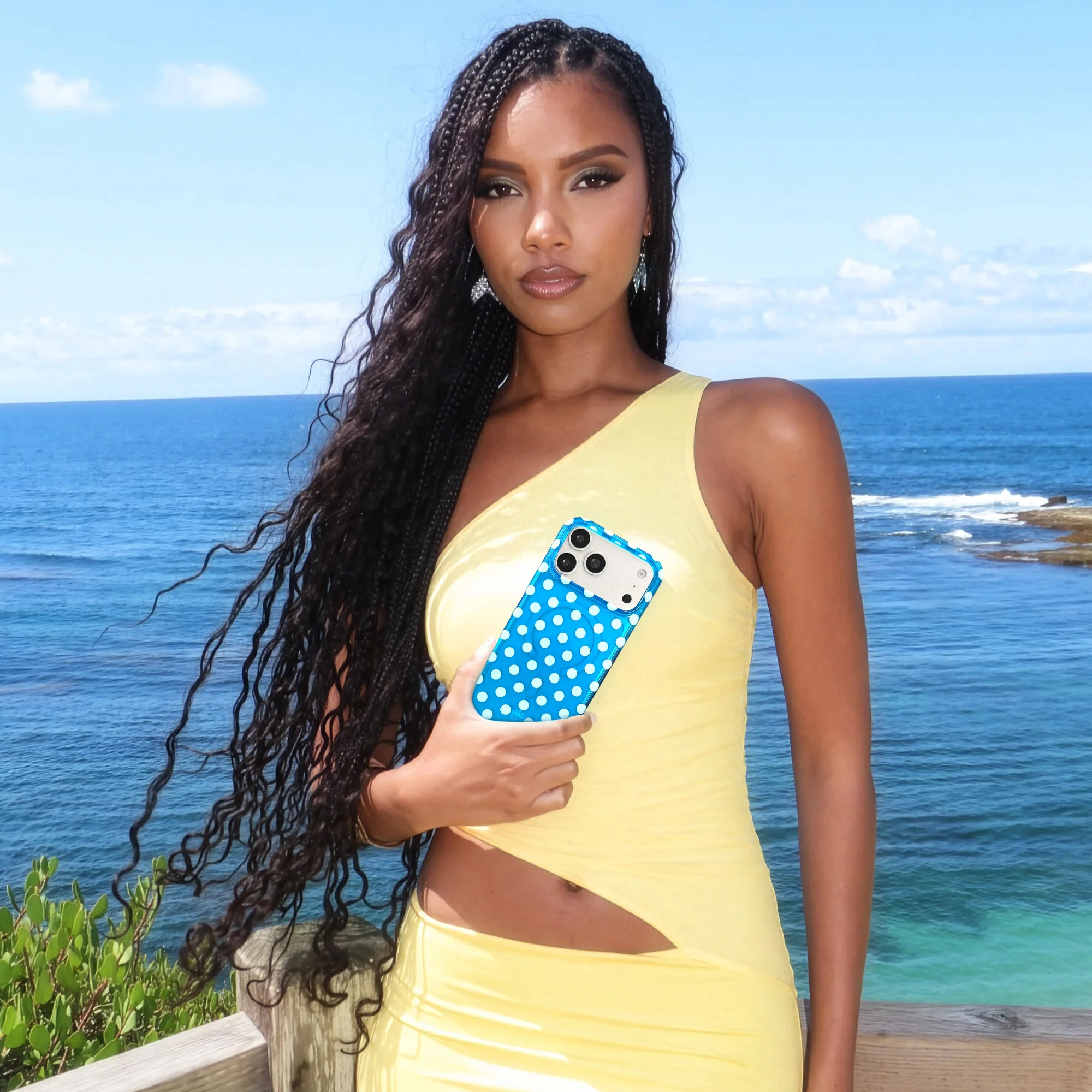 Aquamarine Polka Dot iPhone Case | Velvet Caviar