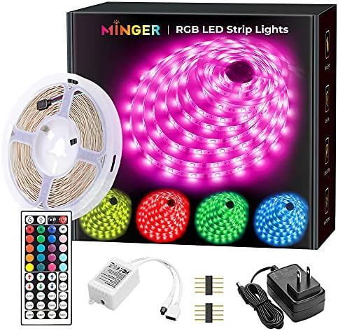 MINGER LED Strip Lights 16.4ft, RGB Color Changing LED Lights for Home, Kitchen, Room, Bedroom, Dorm | Amazon (US)
