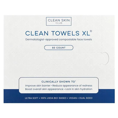 Clean Skin Club, Clean Towels XL®, 50 Count | iHerb