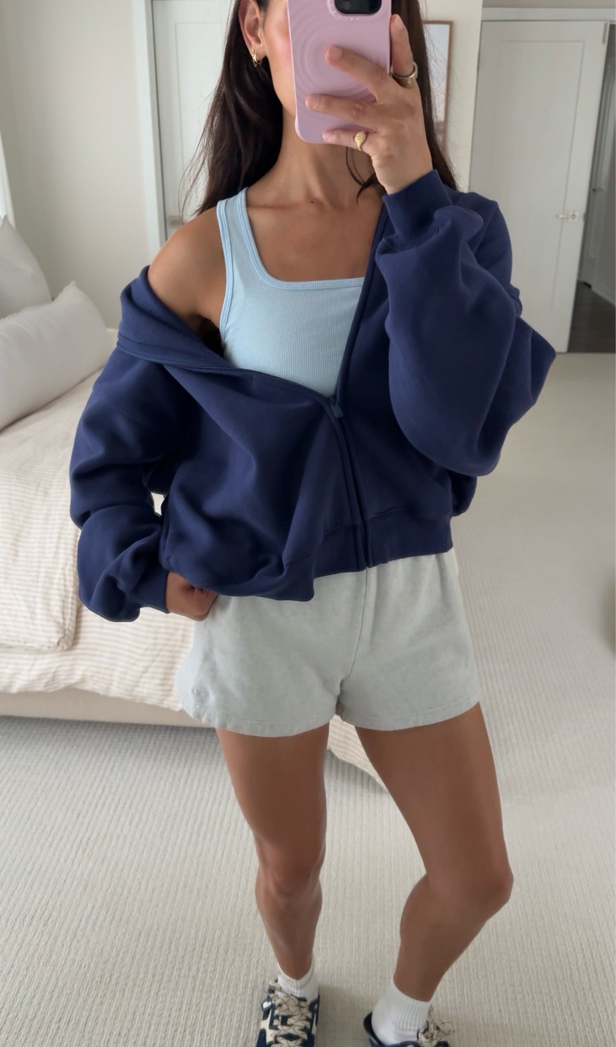 lazy day outfit but make it cute! Wearing size XS in tank + zip up & small in shorts!

#LTKootd #LTKdayinmylife #LTKgrwm