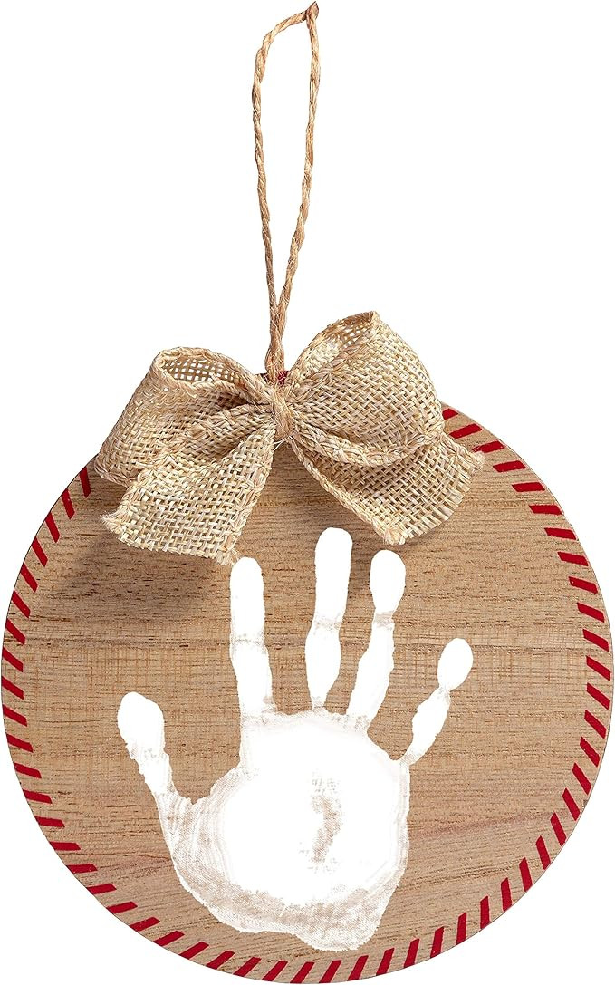 Pearhead Christmas Baby Handprint Wooden Ornament, Baby's First Christmas, Holiday Keepsake, Rust... | Amazon (US)