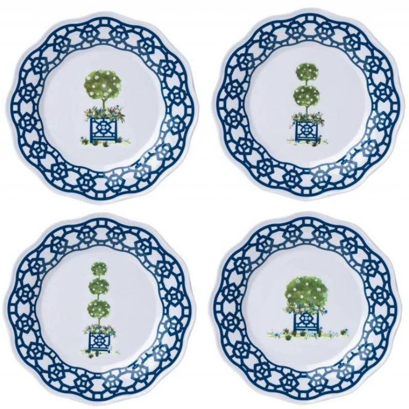 Trellis & Topiary Melamine Salad Plates (Set of 4) | Sea Marie Designs