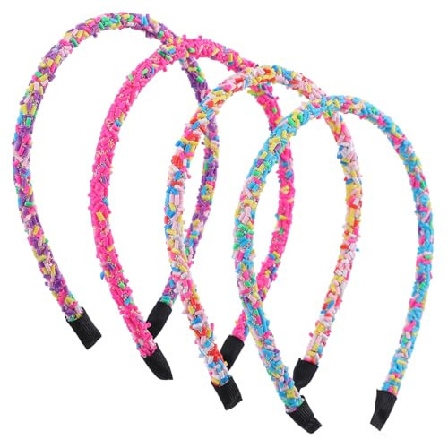 HJZHII 4PCS Candy Headbands, Donut Fun Candy Thin Headband Donut Candies Hairbands Colorful Non Slip Fashion Candies Head Bands Cute Hair Accessories for Women Girls | Amazon (US)