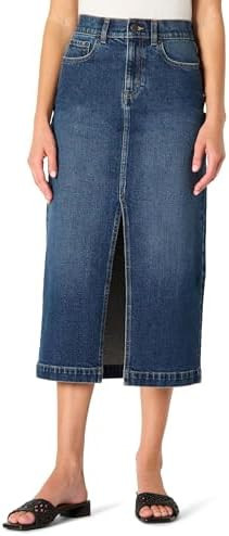 Amazon Essentials Women's Regular-Fit High-Rise Long Jean Skirt | Amazon (US)