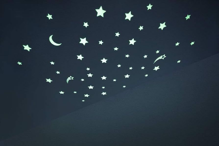 GLOPLAY Starry Night Series (48 pcs/Pack), Glow in The Dark Educational Wall Stickers, The Eco-Fr... | Amazon (US)
