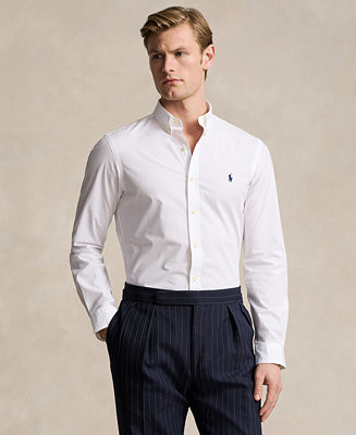 Polo Ralph Lauren Men's Slim-Fit Stretch Poplin Shirt - Macy's | Macy's