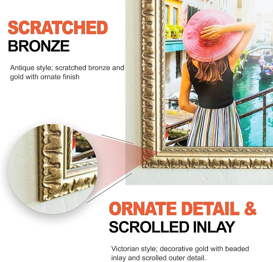 Craig Frames 16x20 Picture Frame for Wall Decor, Vintage Gold Frame, Wide Ornate Style | Amazon (US)