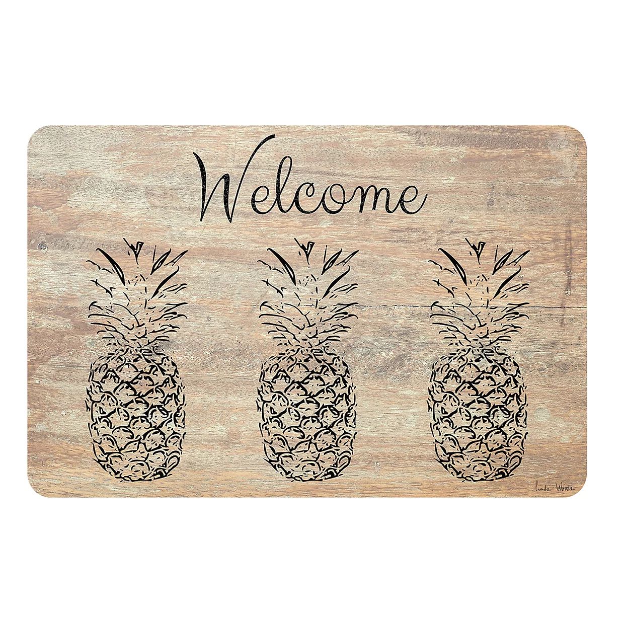 "Welcome" Pineapple Neoprene Kitchen Mat - 22" x 31" | Kohls | Kohl's