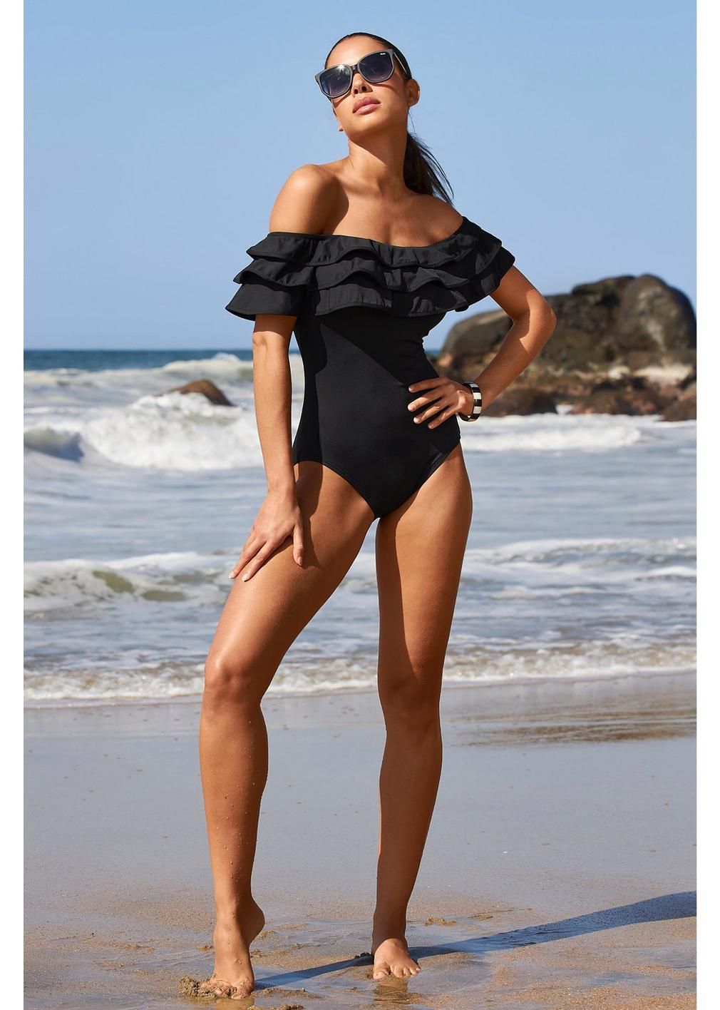 Off-the-Shoulder Ruffle One-Piece Swimsuit | Boston Proper