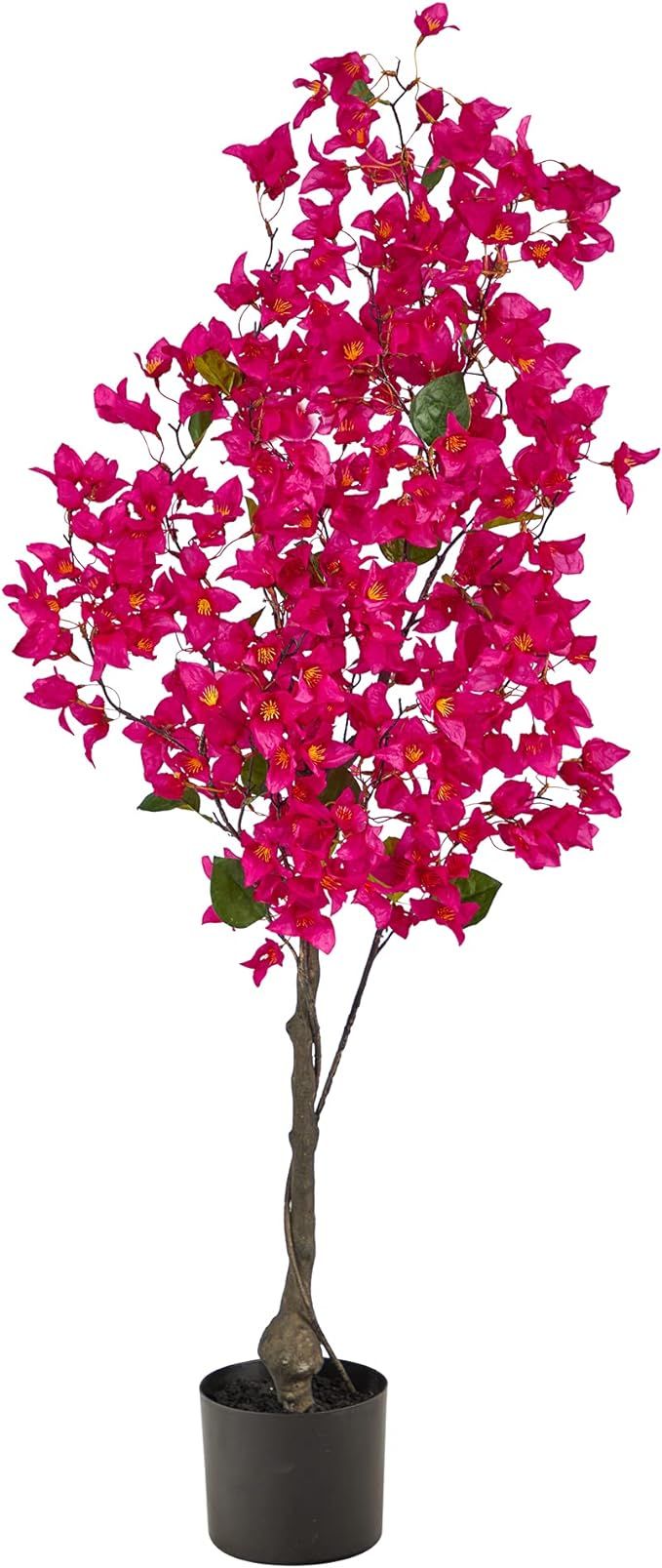 Nearly Natural 4ft. Bougainvillea Artificial Tree, Pink, 19 in. W x 9 in. D x 48 in. H | Amazon (US)