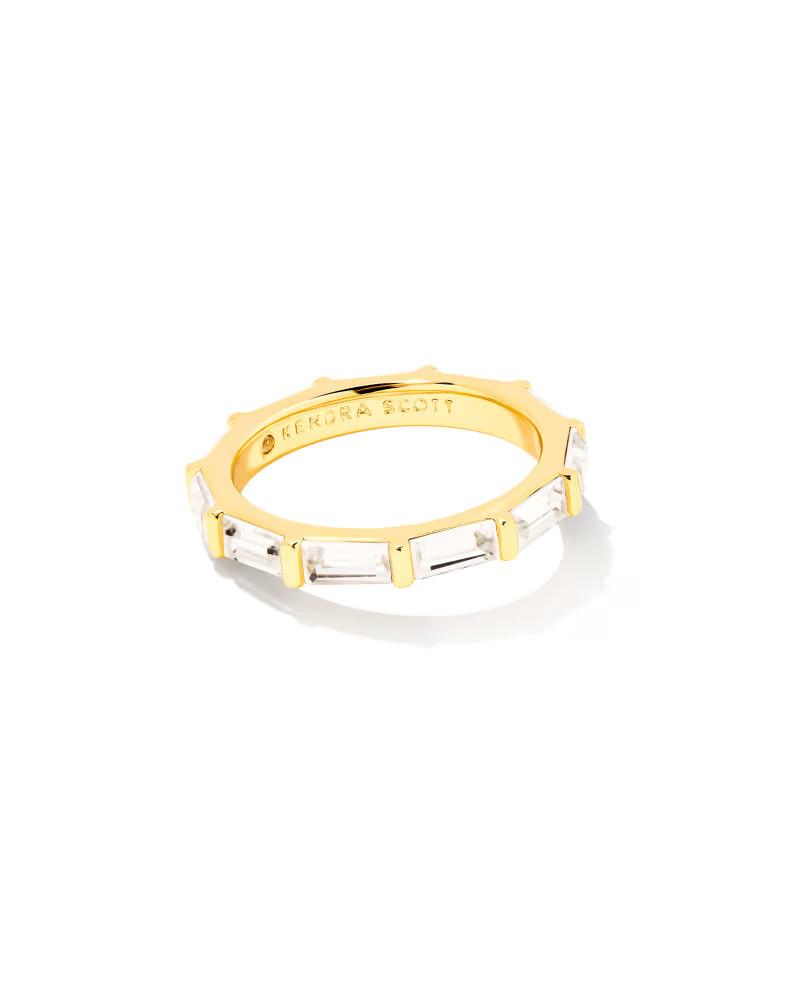 Dede Gold Band Ring in White Crystal | Kendra Scott