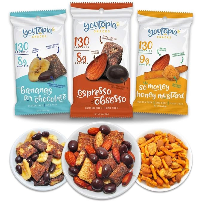 Youtopia Snacks Delicious 130-calorie Snack Packs, High-Protein Low-Sugar Low-calorie Gluten-free... | Amazon (US)