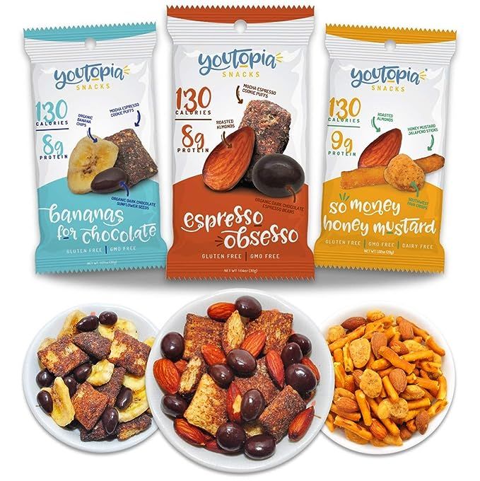 Youtopia Snacks Delicious 130-calorie Snack Packs, High-Protein Low-Sugar Low-calorie Gluten-free... | Amazon (US)