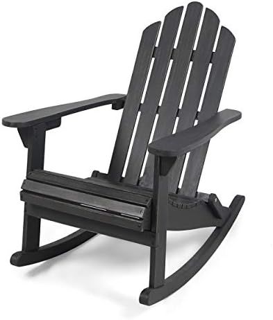 Christopher Knight Home 305379 Cara Outdoor Adirondack Acacia Wood Rocking Chair, Dark Gray Finis... | Amazon (US)