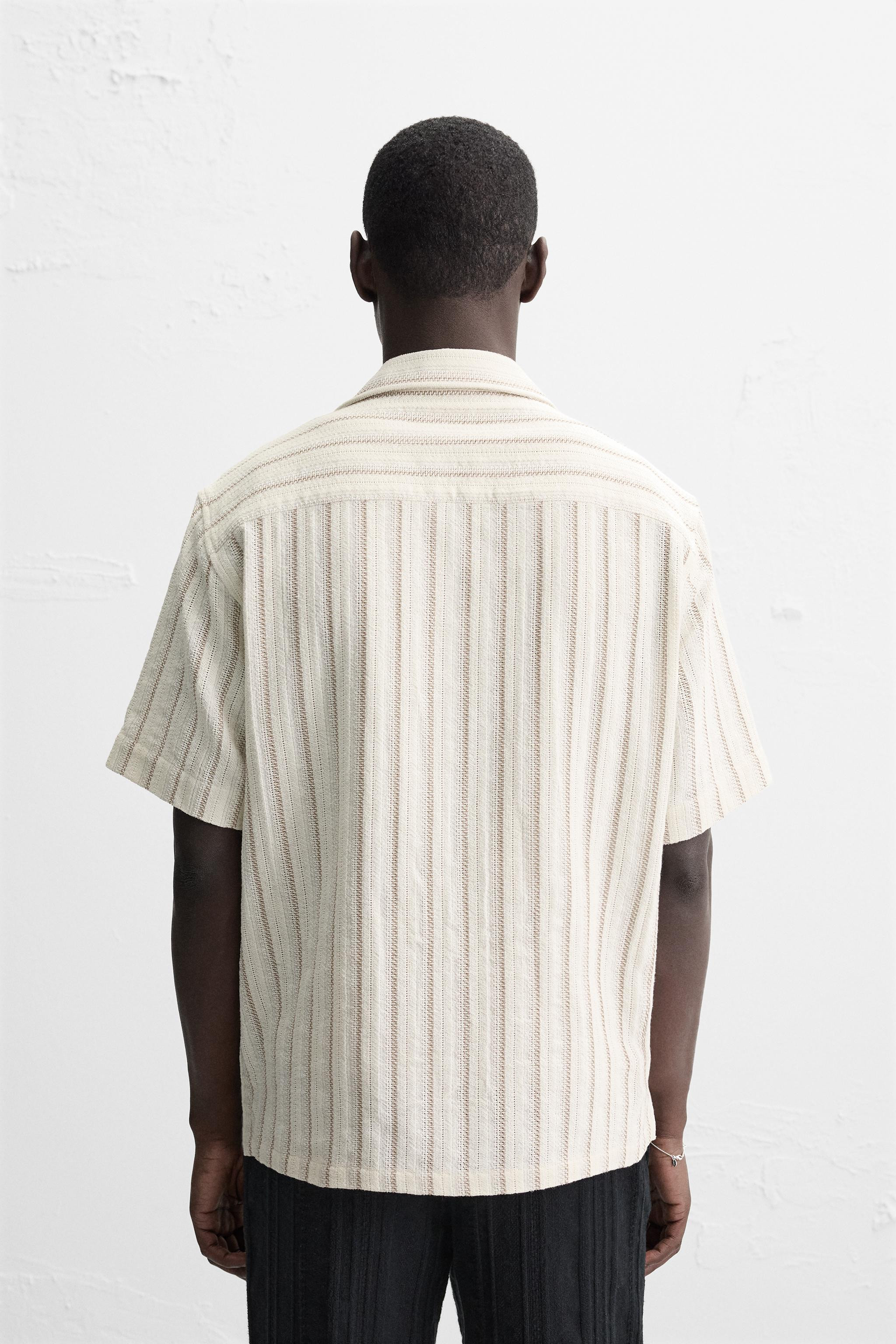 STRIPED TEXTURED SHIRT | Zara UK