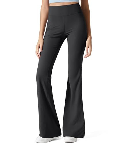 G4Free Yoga Pants Women Flare Elastic Waist Casual Comfy Flare Yoga Pants with Pockets for Dailywear(Black,XXL,33'') | Amazon (US)