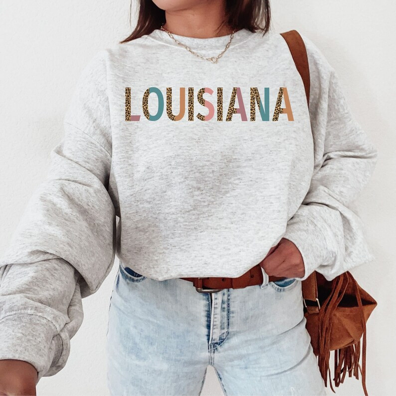Louisiana Sweatshirt Louisiana Sweater Cute Louisiana Shirt Louisiana Crew Neck Louisiana Gift Lo... | Etsy (US)