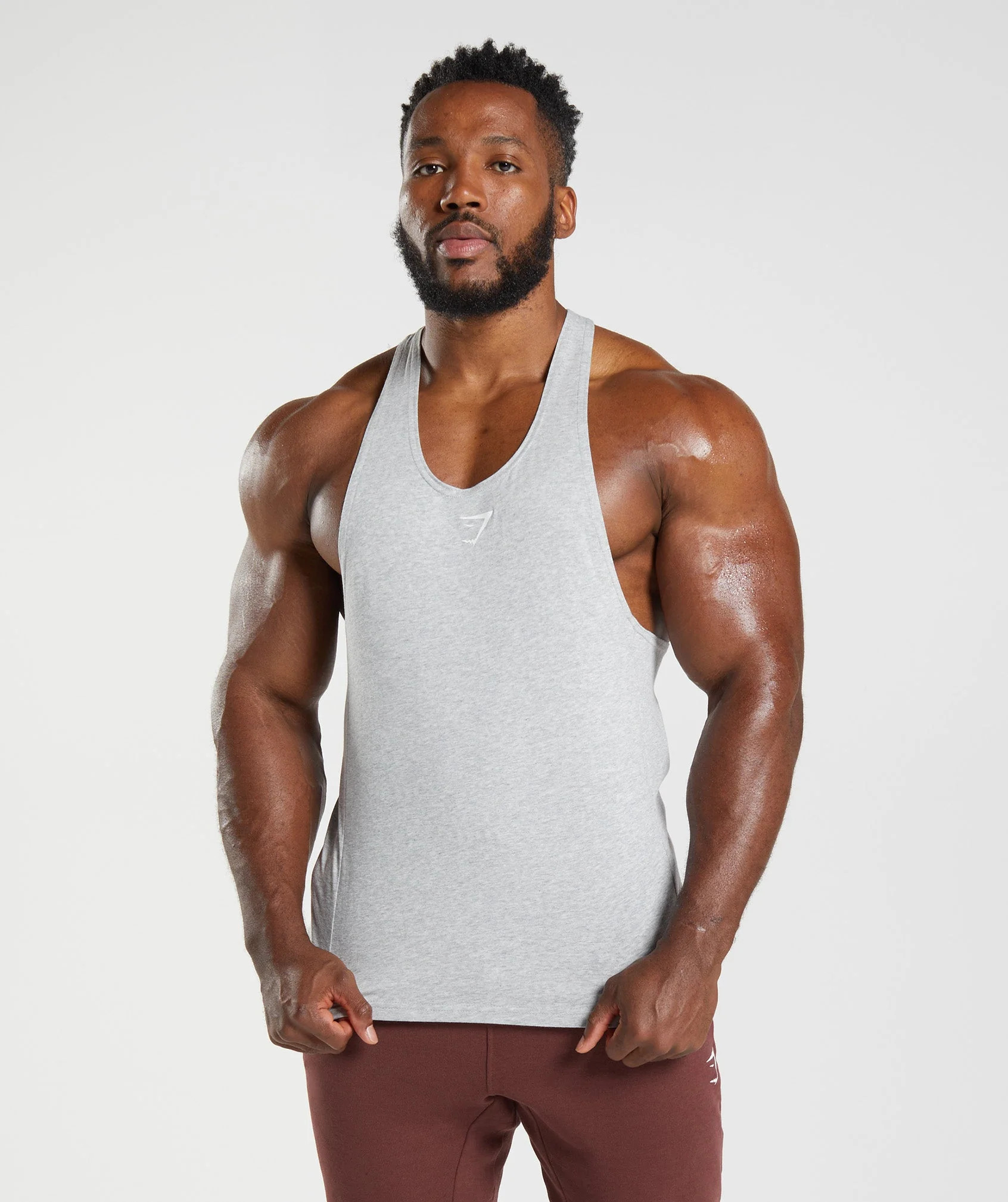 Gymshark React Stringer - Light Grey Core Marl | Gymshark US