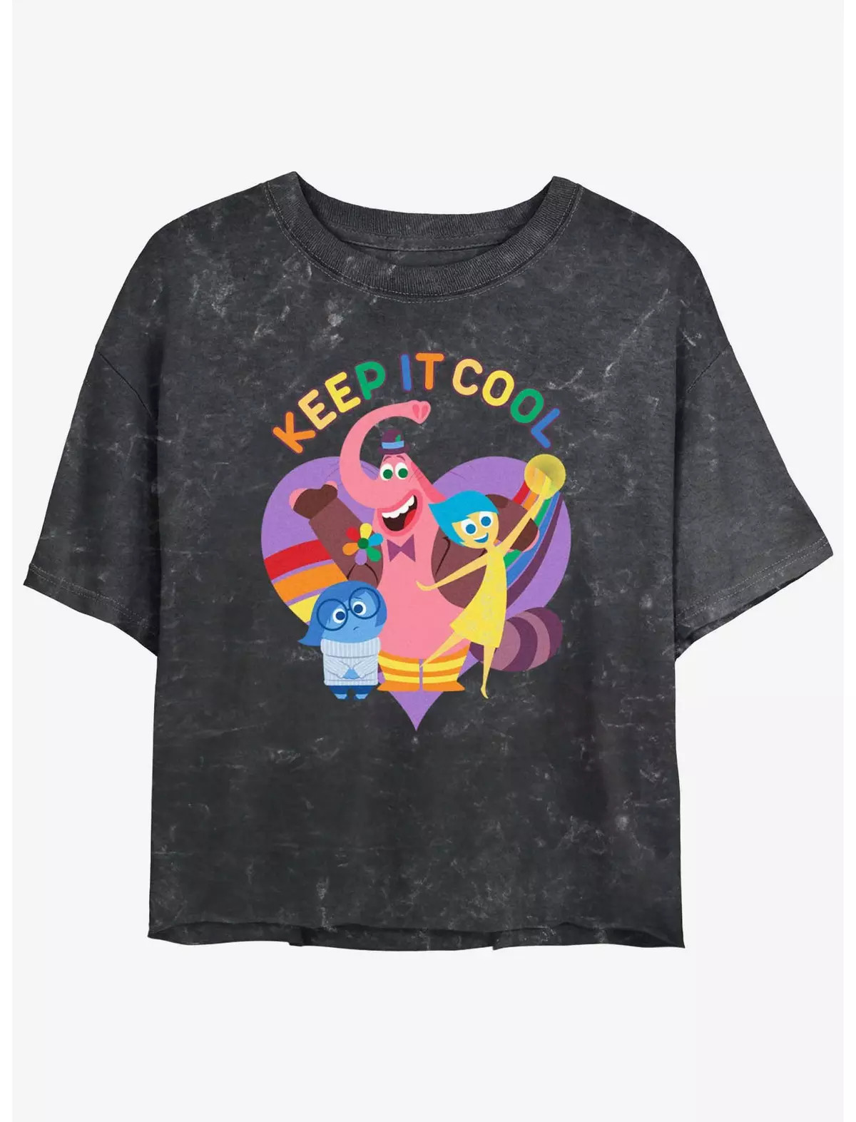 Disney Pixar Inside Out 2 Keep It Cool Womens Mineral Wash Crop T-Shirt | BoxLunch