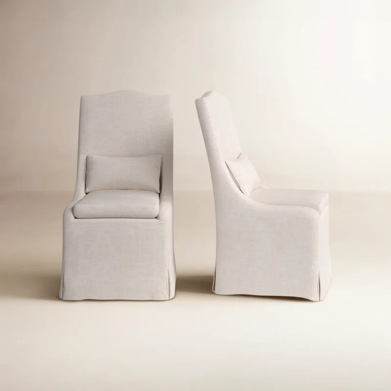 Benny 19'' H Linen Blend Upholstered Ash Side Chair (Set of 2) | Wayfair North America