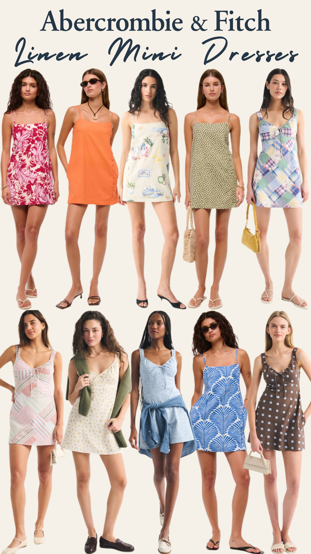 @abercrombie & Fitch Spring Sale | Bra-Free Tie-Front Linen-Blend Mini Dresses & Button Skorts | Spring & Summer Finds ☀️ 

If you want something lightweight, breathable, and effortlessly cute for summer… these Abercrombie linen mini dresses are a MUST.

No more:
• sweating in thick, uncomfortable fabrics
• dresses that cling or don’t breathe in the heat
• outfits that look cute but feel awful by midday

Why these are going viral right now:
• linen-blend fabric = breathable, airy, perfect for hot weather
• bra-free styles = supportive, easy, no extra layers
• lightweight + flowy = stays comfortable all day
• flattering mini length that elongates legs

Perfect for ALL your spring & summer plans:
• vacation outfits & resort wear ✈️
• beach days & coastal trips 🌊
• brunch dates & coffee runs ☕
• casual date night & day dates 💋
• bachelorette weekends & girls trips
• summer parties & BBQs
• travel outfits (easy, packable, wrinkle-friendly)

Mother’s Day outfit idea:
• perfect for brunch, outdoor lunches & family gatherings 🌸
• lightweight + comfortable for all-day wear
• cute, feminine, and effortless
• looks put together without trying

Dress it up or down:
• sandals or sneakers = casual daytime look
• wedges or heels = dinner / date night
• denim jacket or cardigan = layered spring outfit

Trending styles & details:
linen mini dresses, tie-front dresses, skort dresses, lightweight summer dresses, breathable fabrics, vacation outfits

Colors & prints:
orange, red, blue, cream, neutral tones, floral prints, polka dots, patchwork prints

These are the kind of dresses you throw on and instantly look like you have your life together.

↓ Everything is linked!

#LTKSaleAlert #LTKPetite #LTKTravel