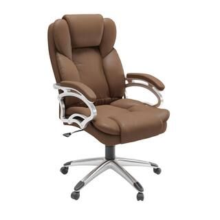 CorLiving Caramel Brown Leatherette Workspace Executive Office Chair LOF-428-O - The Home Depot | The Home Depot